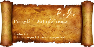 Pengő Juliánusz névjegykártya